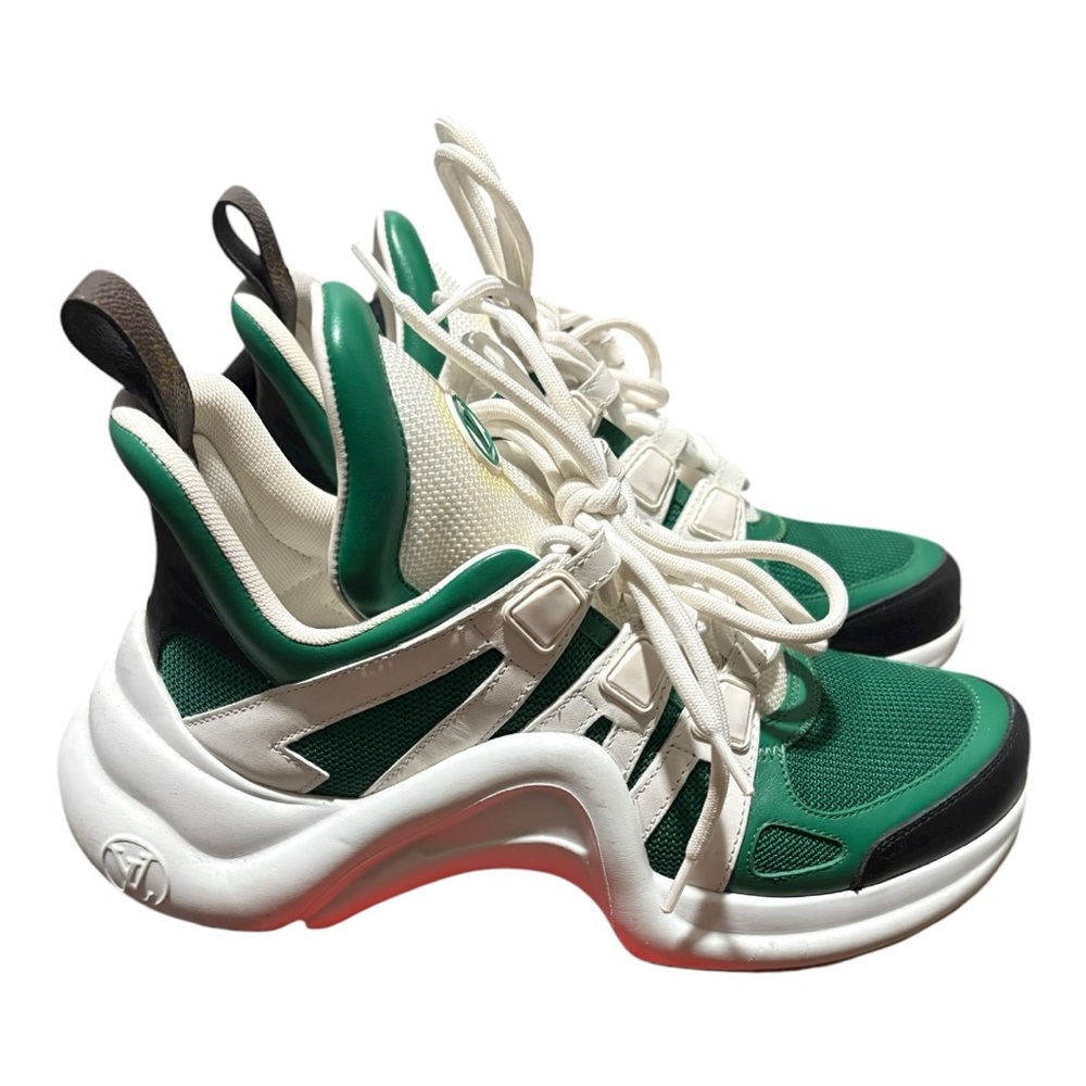 Louis Vuitton Green and White Sneakers